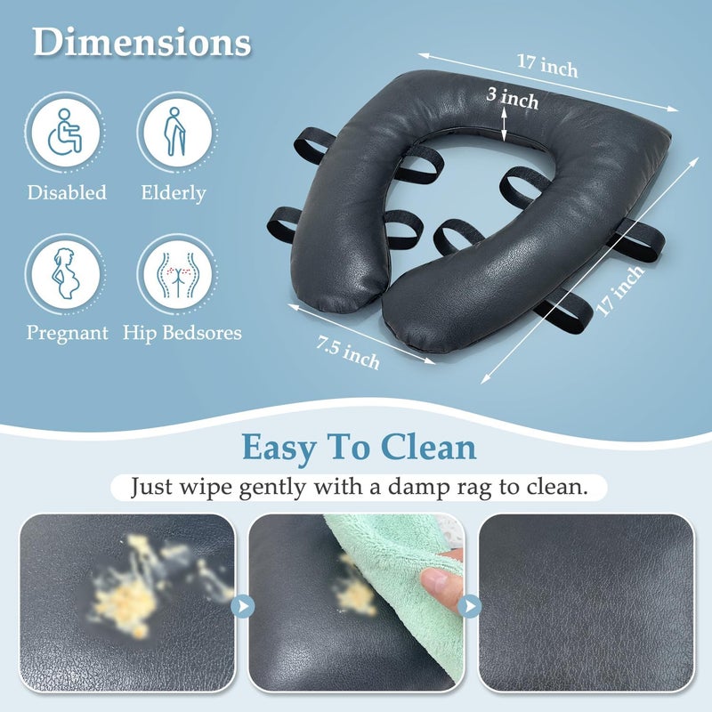 KAVIL Bedside Commode Seat Cushion Toilet Seat Padded Soft Shower Chair Seat Round Cover For Seniors, Elderly After Surgery Pressure Relief Portable Toilet Commode Seat Padded Easy Clean - Image 3